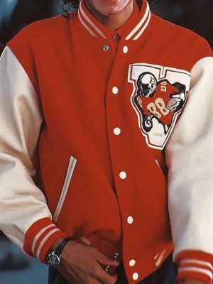 Jaafar Jackson Michael 2025 Red And White Varsity Jacket