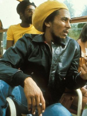 Jamaican Singer And Guitarist Bob Marley Black Leather Jacket