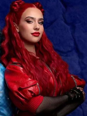 Descendants The Rise Of Red 2024 Kylie Cantrall Cropped Red Leather Jacket
