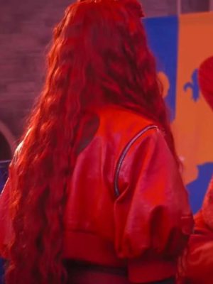 Descendants The Rise Of Red 2024 Kylie Cantrall Cropped Red Leather Jacket