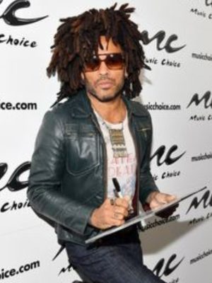 Lenny Kravitz Dior Men Fashion Show Teal Blue Leather Jacket