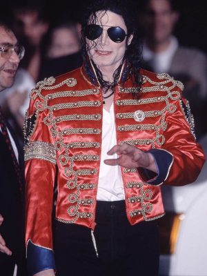 Michael Jackson Red Military Track Satin Jacket