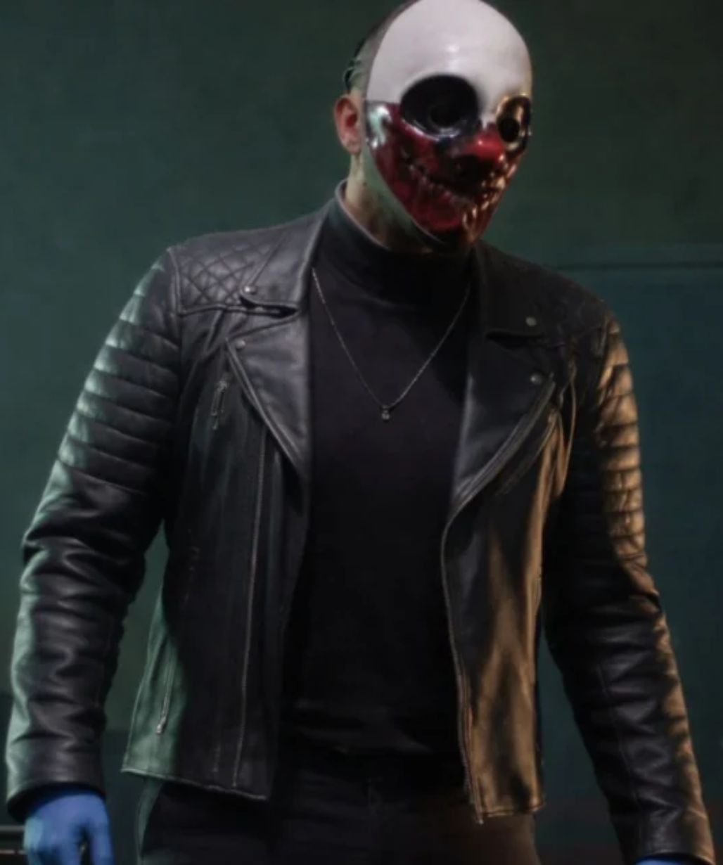 Video Game Payday 3 Wolf Cosplay Black Leather Costume Jacket
