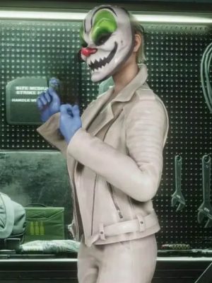 Video Game 2023 Pearl Payday 3 White Leather Jacket