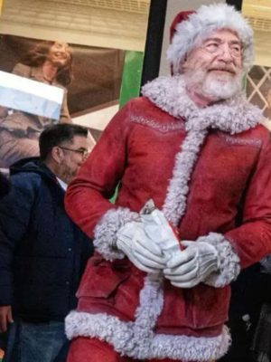Red One J. K. Simmons Red Suede Leather Jacket