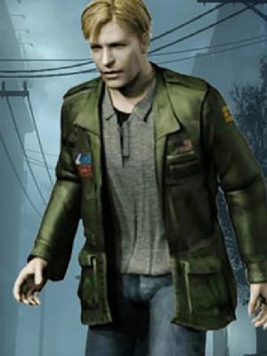 Silent Hill 2 James Sunderland Green Leather Waxed Jacket