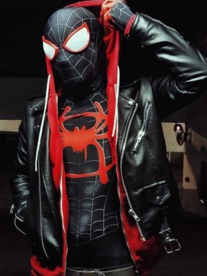 Spider-Man Across The Spider-Verse Miles Morales Black Leather Jacket