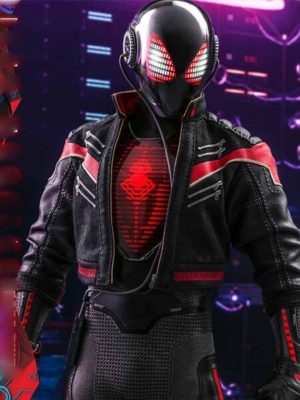 Spider-Man Miles Morales Black Costume Leather Jacket