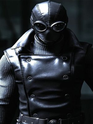 Spider-Man Noir Nicolas Cage Black Leather Costume Cosplay Vest