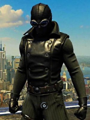 Spider-Man Noir Black Leather Costume Cosplay Vest