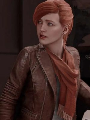 Video Game Spider-Man PS4 Mary Jane Watson Brown Leather Jacket