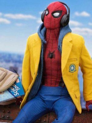 Spiderman Homecoming Peter Parker High School Yellow Wool Jacket