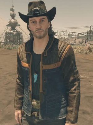 Video Game Starfield Sam Coe Brown And Black Leather Jacket