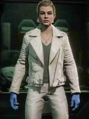 Video Game 2023 Pearl Payday 3 White Leather Jacket