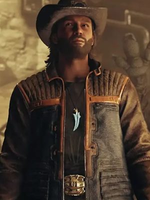Starfield Sam Coe Brown And Black Leather Jacket
