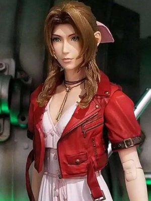 Aerith Gainsborough Final Fantasy 7 Remake Red Leather Jacket