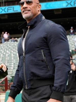 XFL 2023 Dwayne Johnson Blue Bomber Jacket