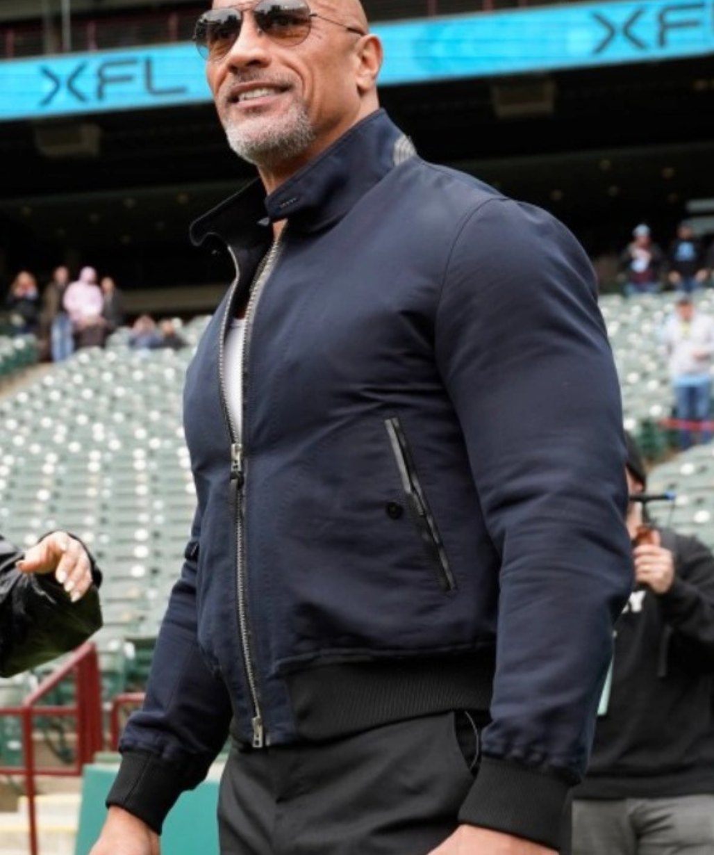 XFL 2023 Dwayne Johnson Blue Bomber Jacket