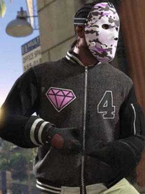 GTA Grand Theft Auto 6 Black Fleece Letterman Bomber Jacket