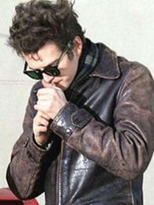 Hayden Christensen Factory Girl Musician Distressed Brown Leather Jacket