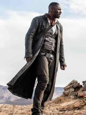 Idris Alba The Dark Tower Leather Long Coat