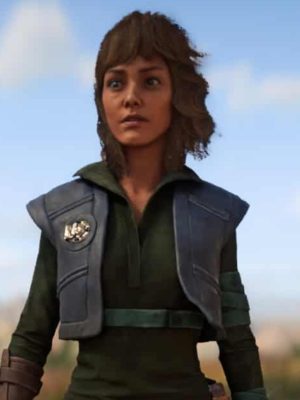 Kay Vess Star Wars Outlaws Akiva Theif Blue Leather Vest
