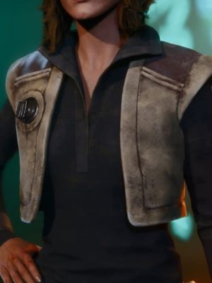Star Wars Outlaws Kay Vess Nar Shaddaa Theif Grey Distressed Leather Vest