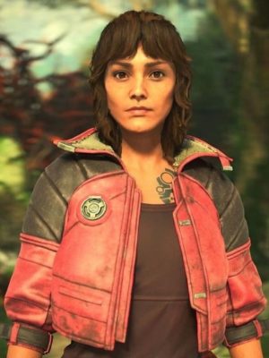 Video Game Star Wars Outlaws Kay Vess Red Leather Shearling Jacket