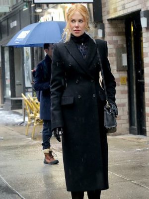 Nicole Kidman Babygirl Movie Black Wool Trench Coat