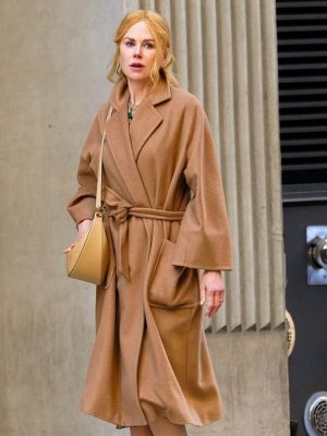 Nicole Kidman Babygirl Brown Wool Trench Coat