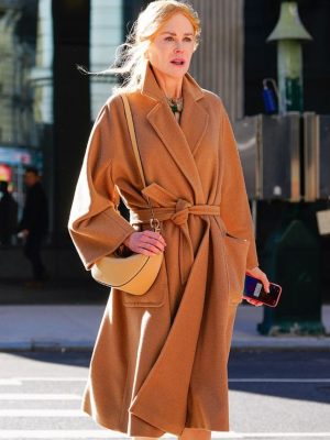 Nicole Kidman Babygirl Brown Wool Trench Coat