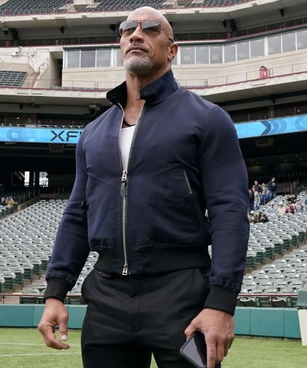 XFL 2023 Dwayne Johnson Blue Bomber Jacket