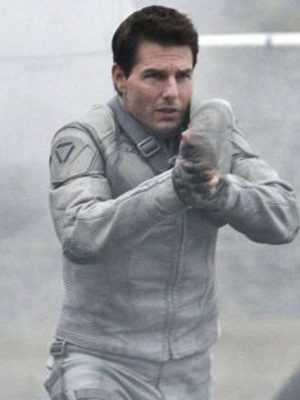 Tom Cruise Oblivion 2013 White Leather Jacket