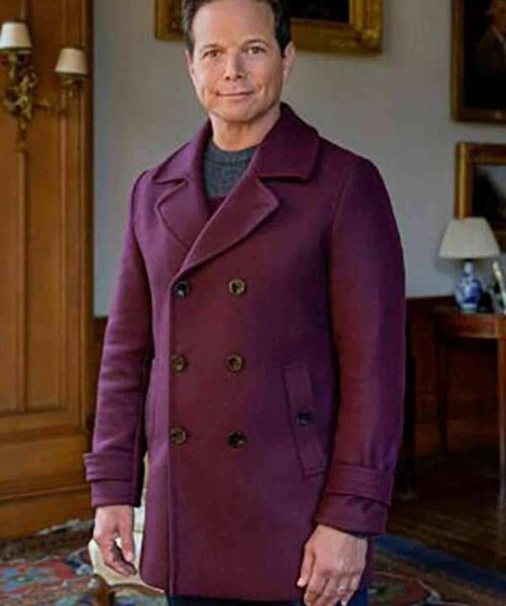Brad A Merry Scottish Christmas 2023 Scott Wolf Purple Wool Coat