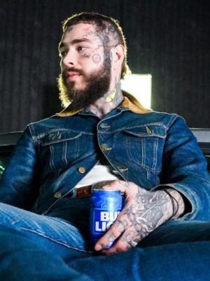 American Rapper Post Malone Blue Denim Jacket