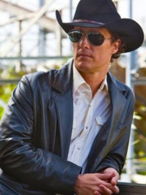 Matthew McConaughey Killer Joe Cooper Black Leather Jacket Blazer