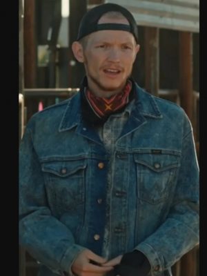 Jefferson White Yellowstone Jimmy Hurdstrom Blue Denim Jacket