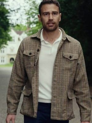 Eddie Halstead The Gentlemen 2024 Theo James Brown Cotton Overshirt Jacket