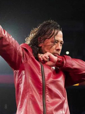 Japanese Wrestler Shinsuke Nakamura WWE Red Leather Biker Jacket