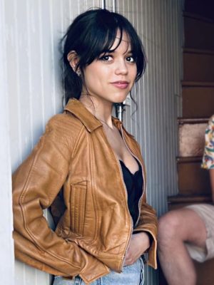 Jenna Ortega Finestkind 2023 Mabel Brown Leather Jacket