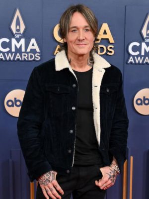 American Singer Keith Urban 58th Annual CMA Awards 2024 Black Velvet Jacket