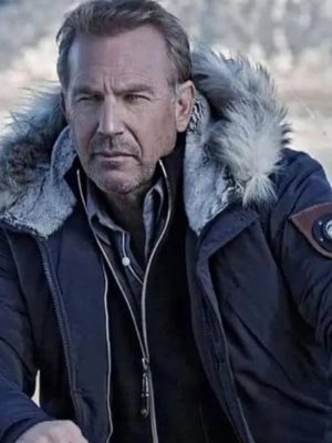 Kevin Costner Yellowstone S05 John Dutton Blue Cotton Fur Hooded Parka Jacket