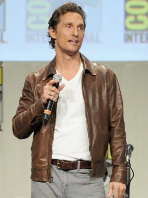 Matthew McConaughey Comic Con 2014 Brown Leather Jacket