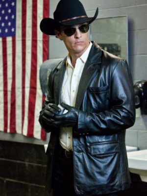 Matthew McConaughey Killer Joe Cooper Black Leather Jacket Blazer