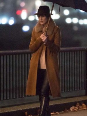 Michelle Dockery The Gentlemen Rosalind Brown Wool Shearling Coat