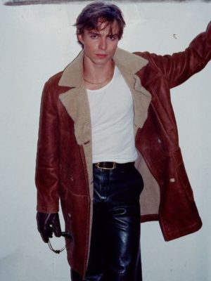 Nicholas Alexander Chavez Brown Leather Shearling Coat