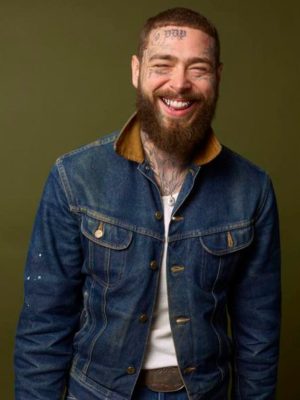 American Rapper Post Malone Blue Denim Jacket