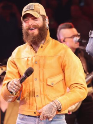 American Rapper Post Malone Brown Leather Jacket