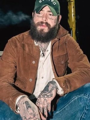 Post Malone Brown Suede Leather Jacket