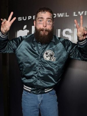 Post Malone Super Bowl Halftime Show Cowboys Green Bomber Satin Jacket